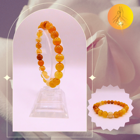 Bracelet boules - Agate jaune - 8mm