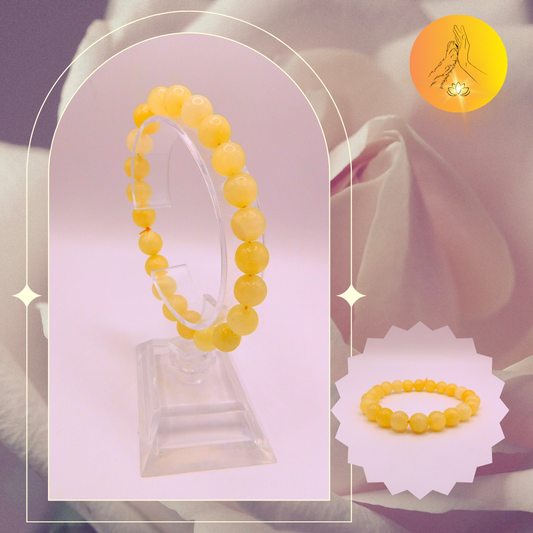 Bracelet boules - Calcite orange - 8mm