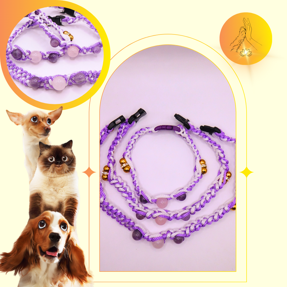 Colliers thérapeutiques - Améthyste et quartz rose - Requin