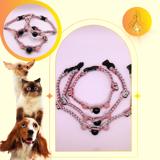 Colliers thérapeutiques - Quartz rose & obsidienne oeil céleste - Chic