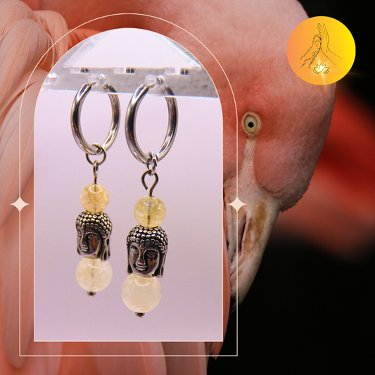 Boucles d'oreilles - Citrine quartz