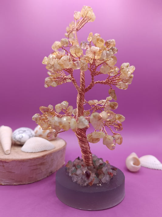 Arbre du bonheur - Citrine sur agate