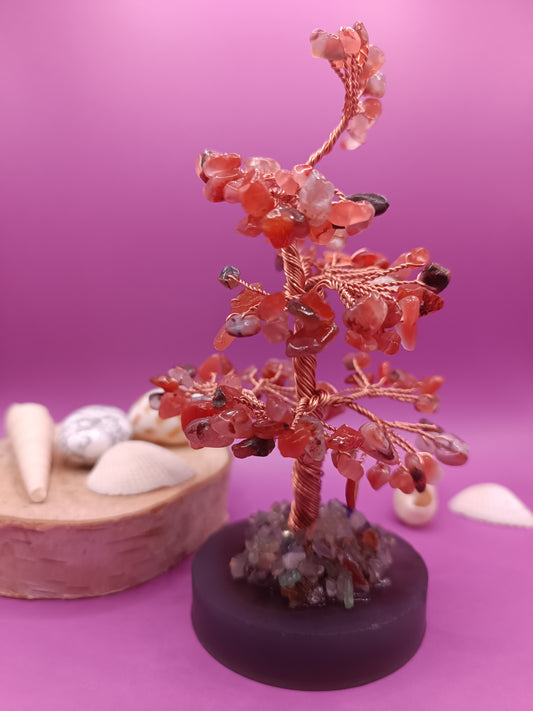 Arbre du bonheur - Cornaline sur agate