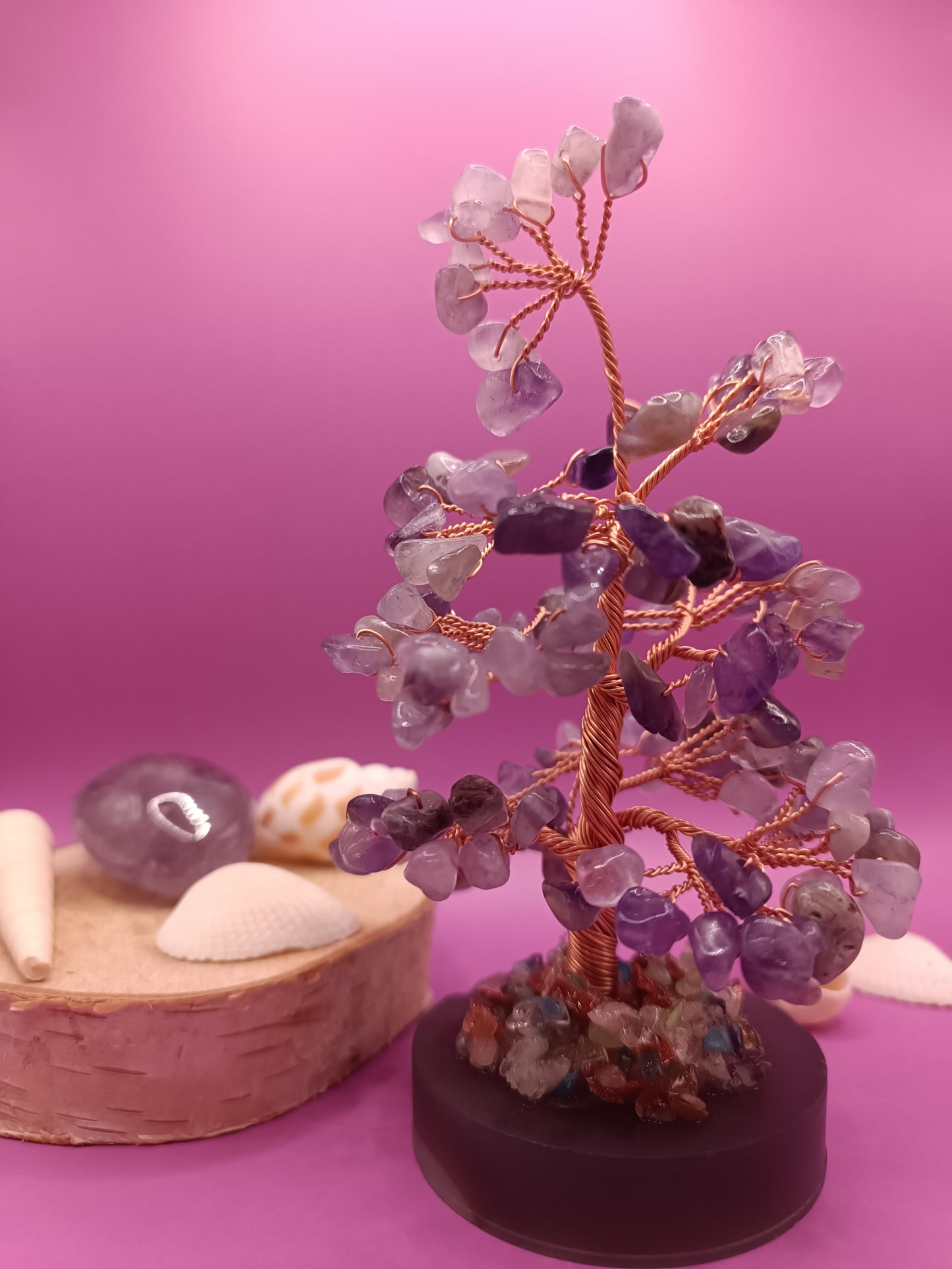 Arbre du bonheur - Améthyste sur agate