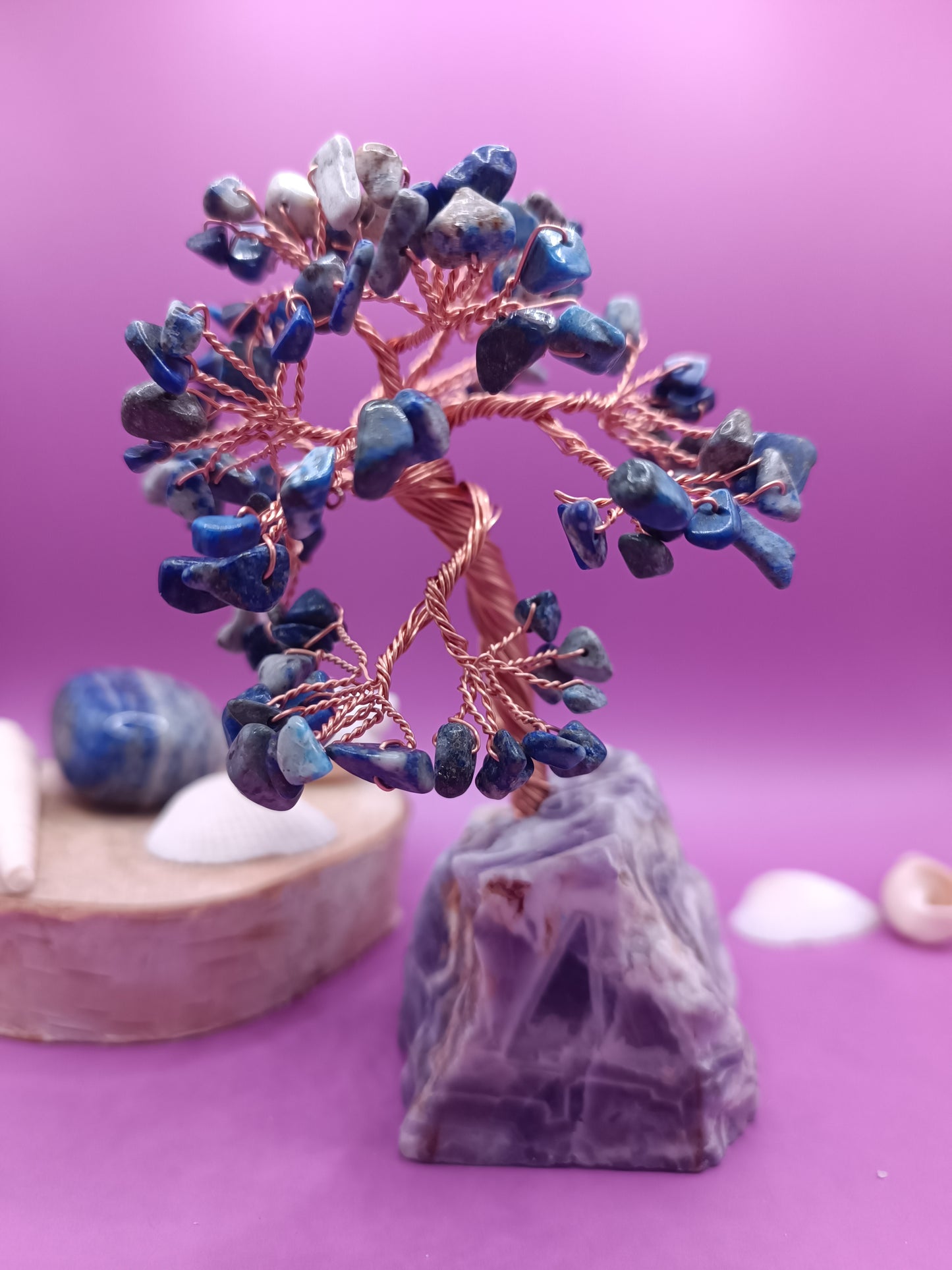 Arbre du bonheur - Lapis lazuli sur améthyste