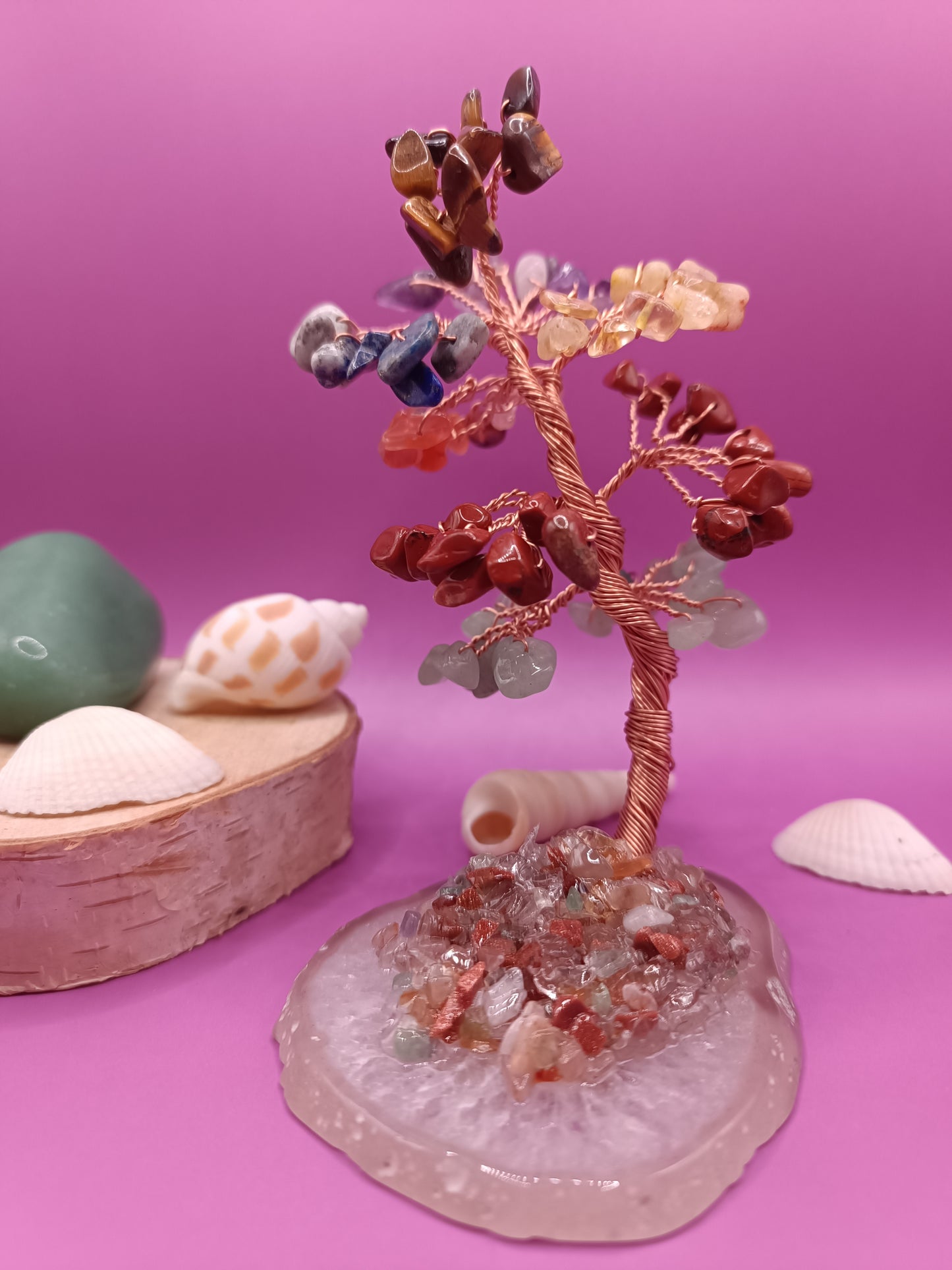 Arbre du bonheur - 7 chakras sur agate