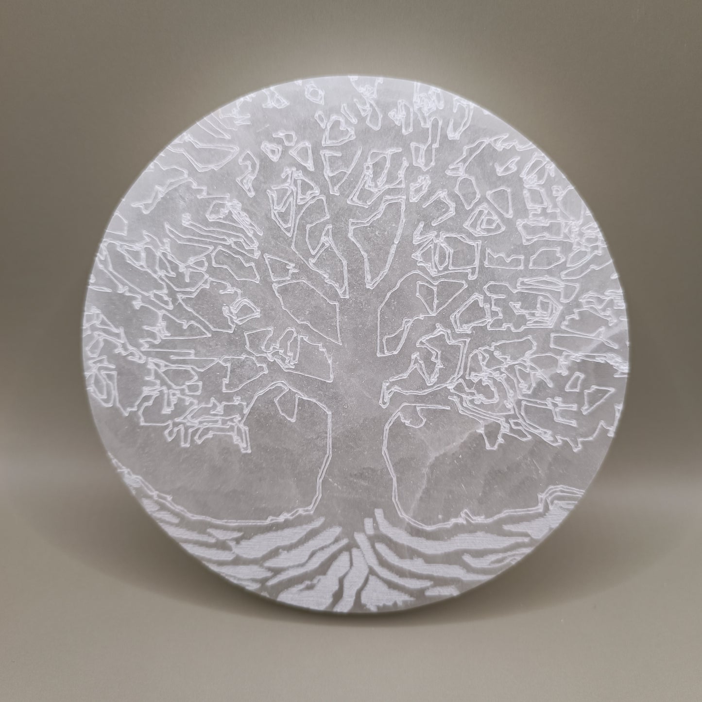 Plaque de sélénite - Arbre de vie fin