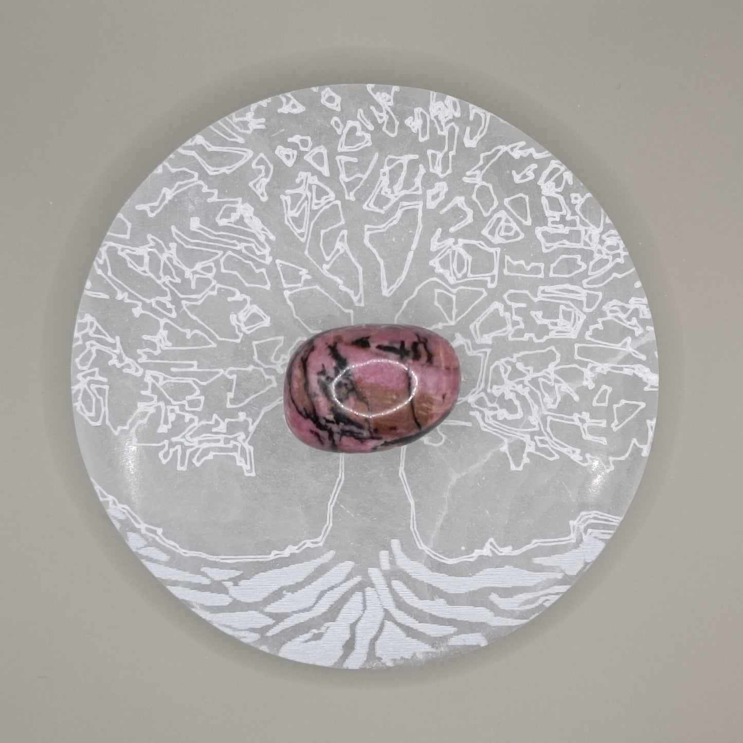 Plaque de sélénite - Arbre de vie fin