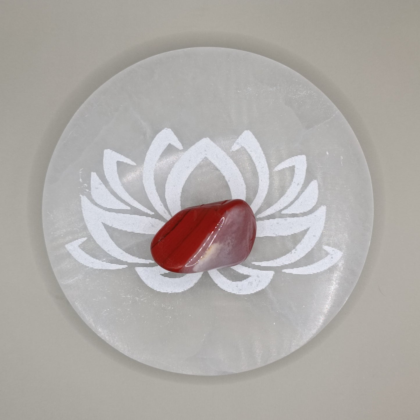 Plaque de sélénite - Fleur de lotus