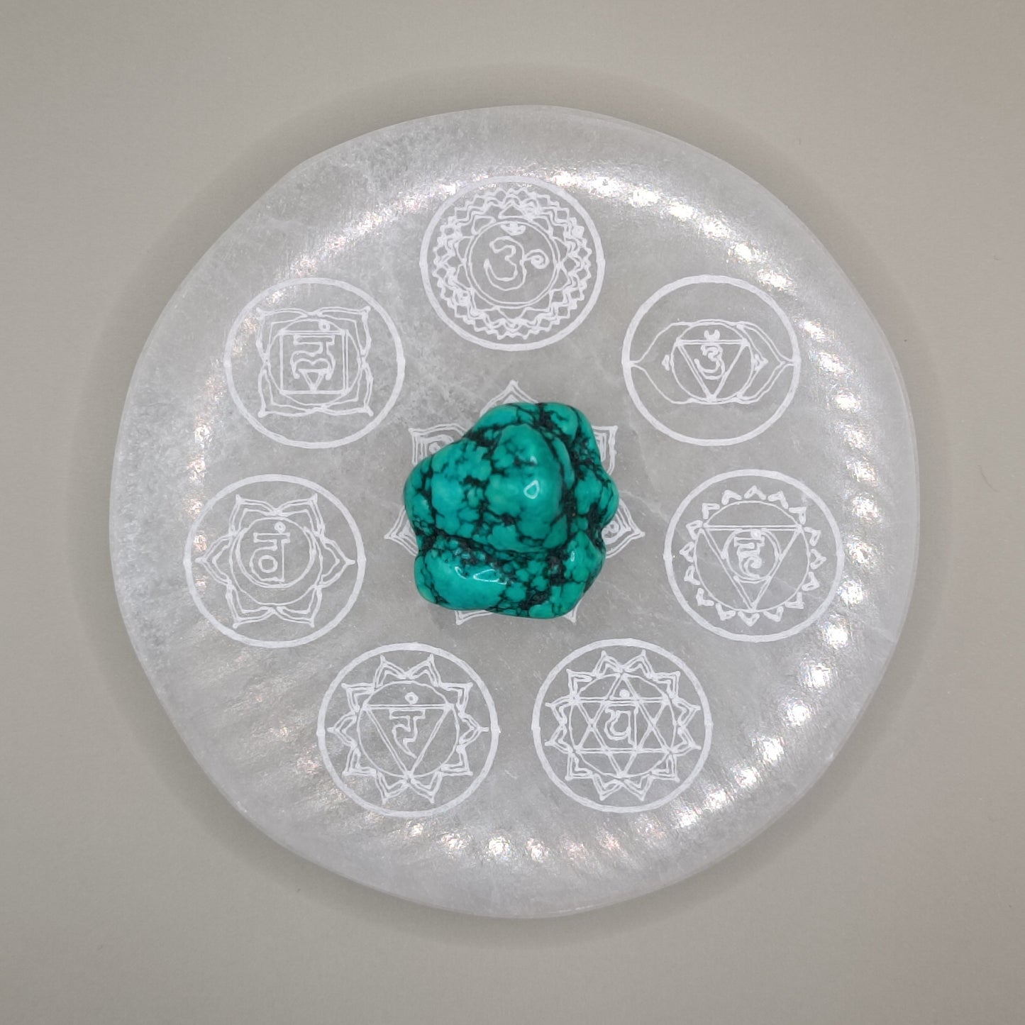 Plaque de sélénite - 7 chakras