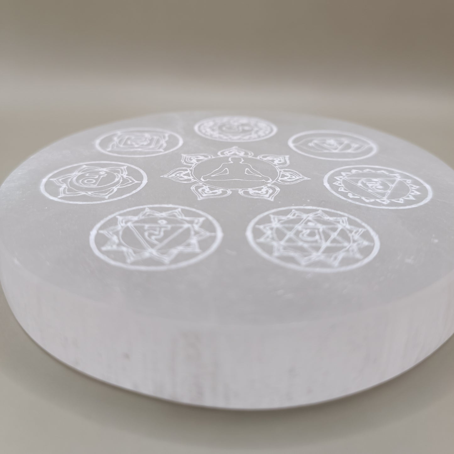 Plaque de sélénite - 7 chakras