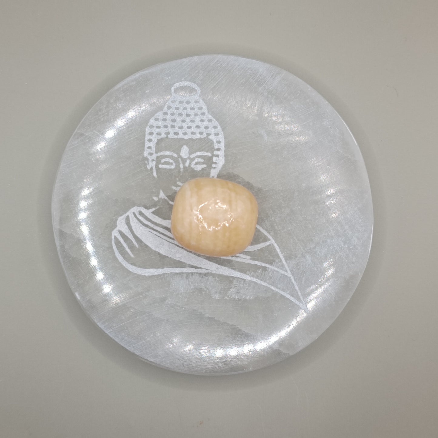 Plaque de sélénite - Bouddha