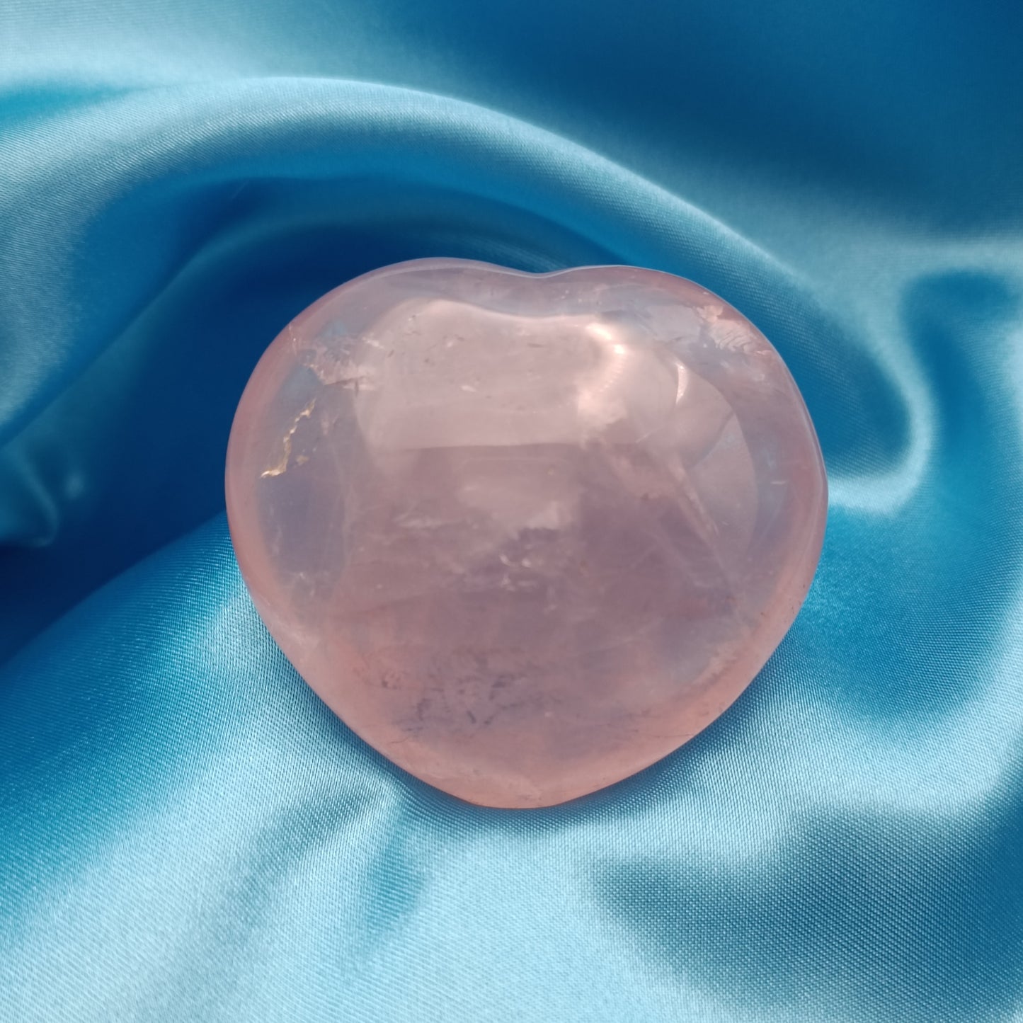 Galet cœur en quartz rose - 60-70 mm