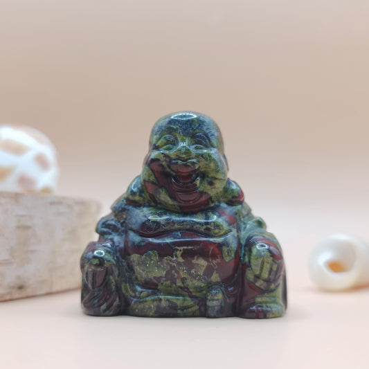 Statuette Bouddha en jaspe sang de dragon