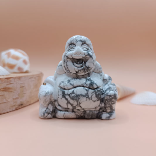 Statuette Bouddha en howlite blanche