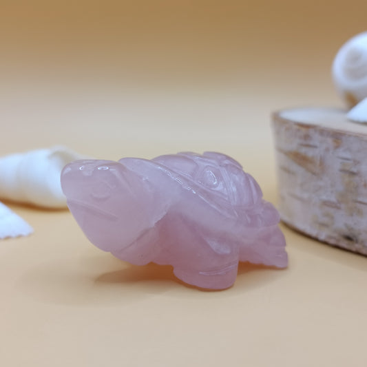 Tortue en quartz rose