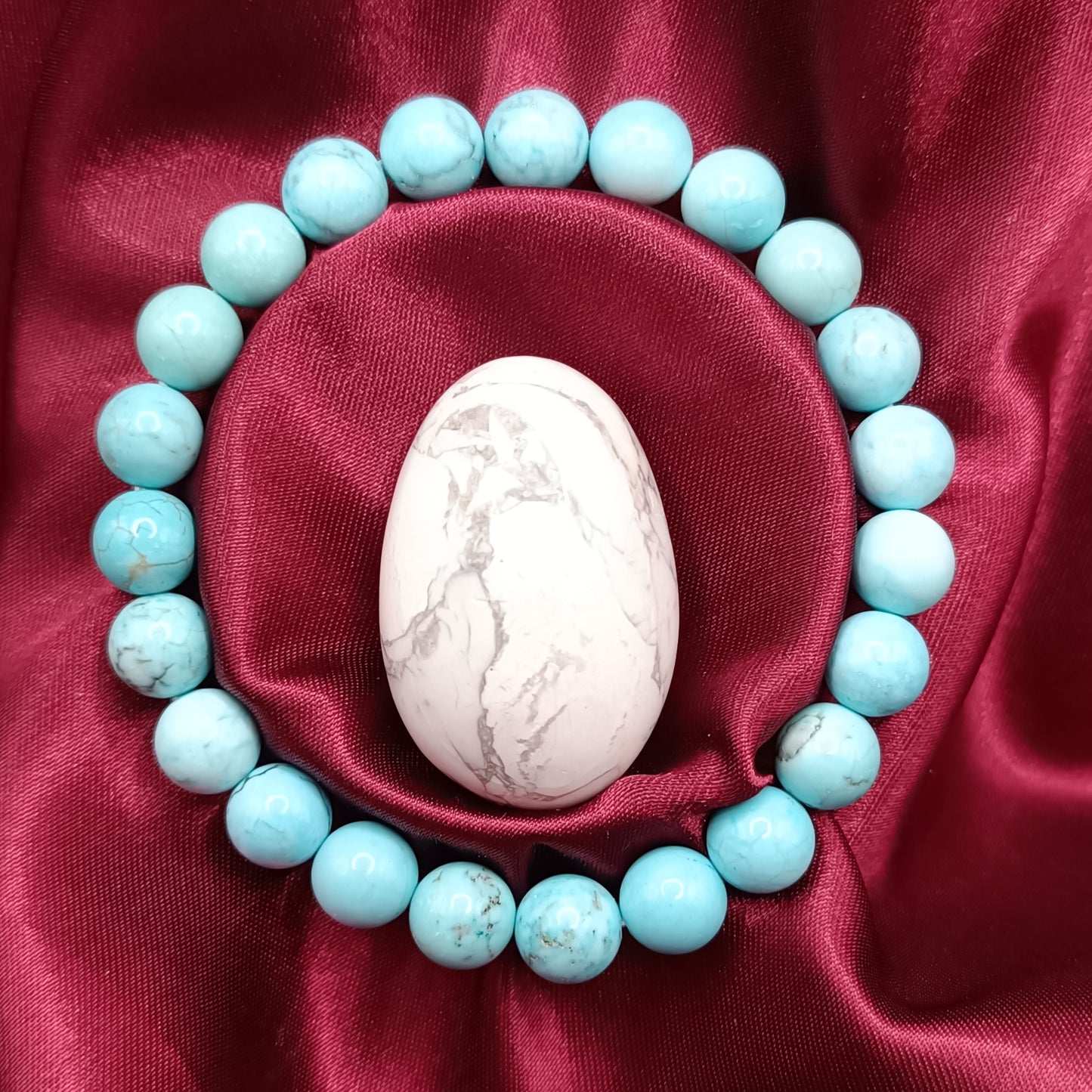 Bracelet boules - Howlite turquoise - 8mm