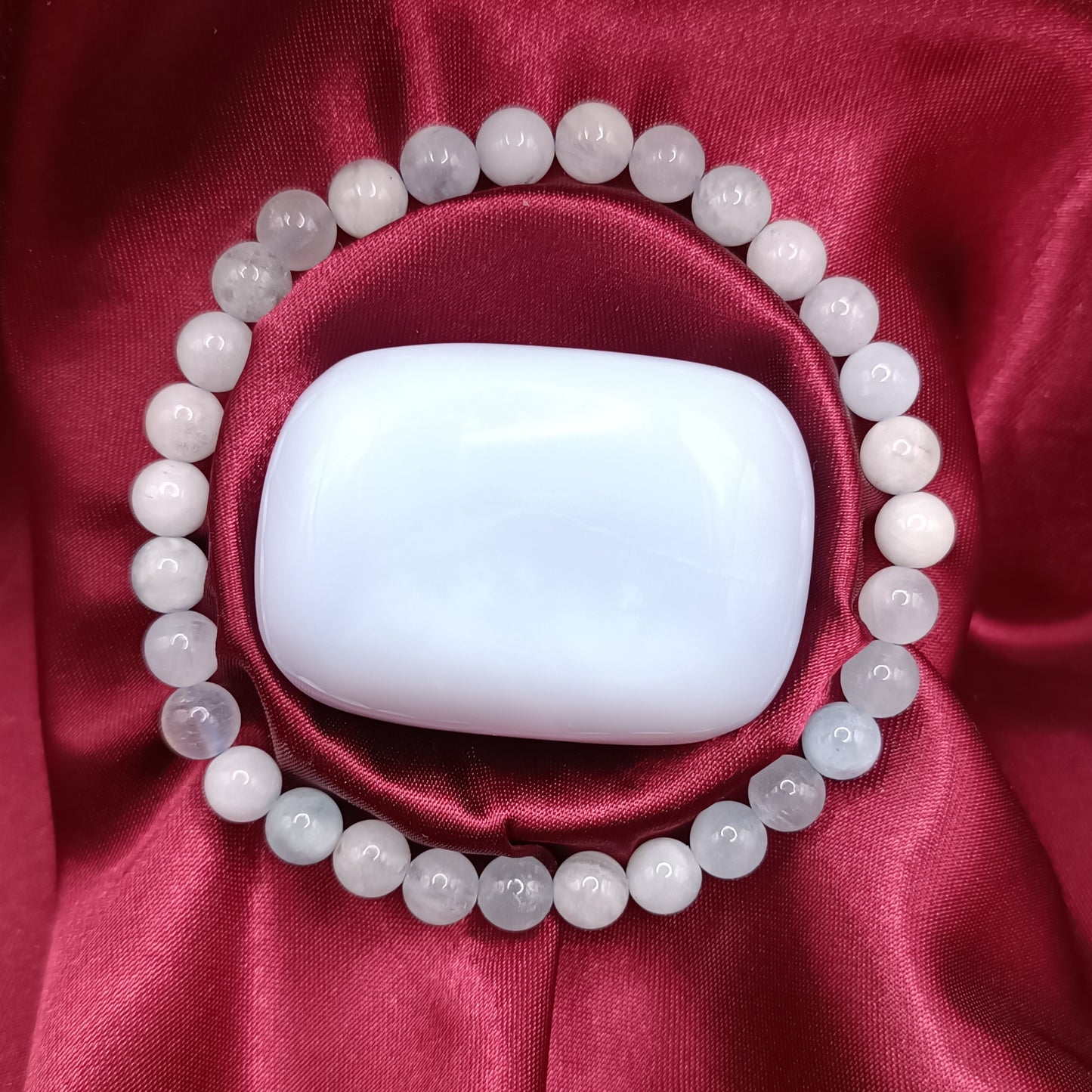 Bracelet boules - Aigue marine - 6mm