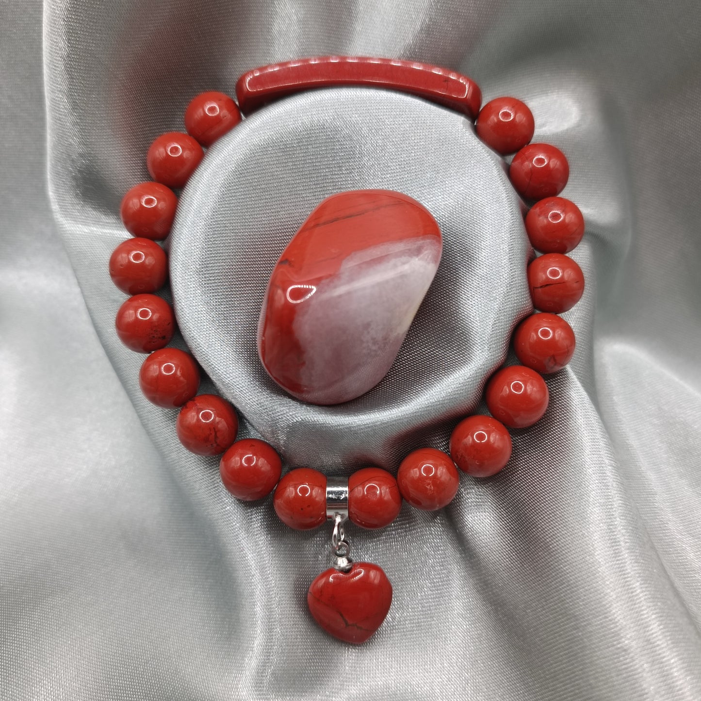 Bracelet gourmette - Jaspe rouge
