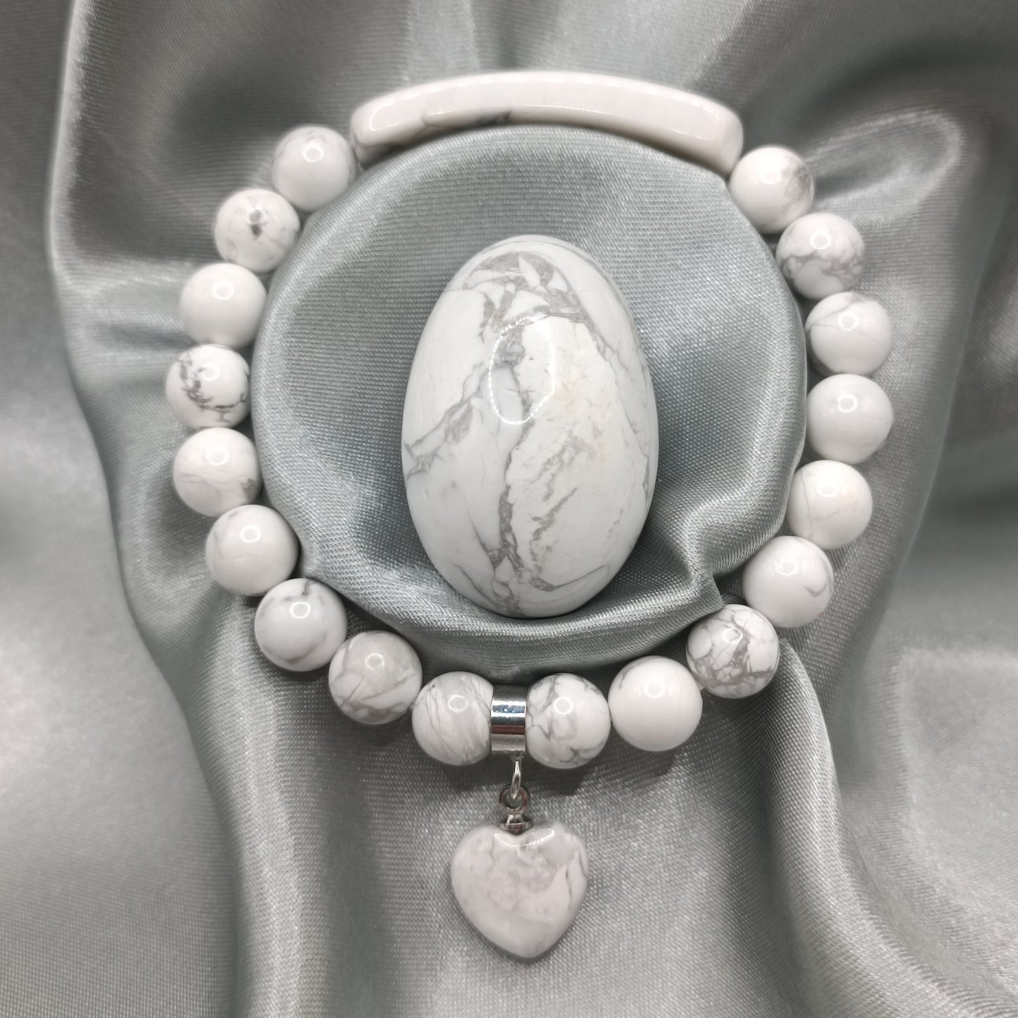 Bracelet gourmette - Howlite blanche