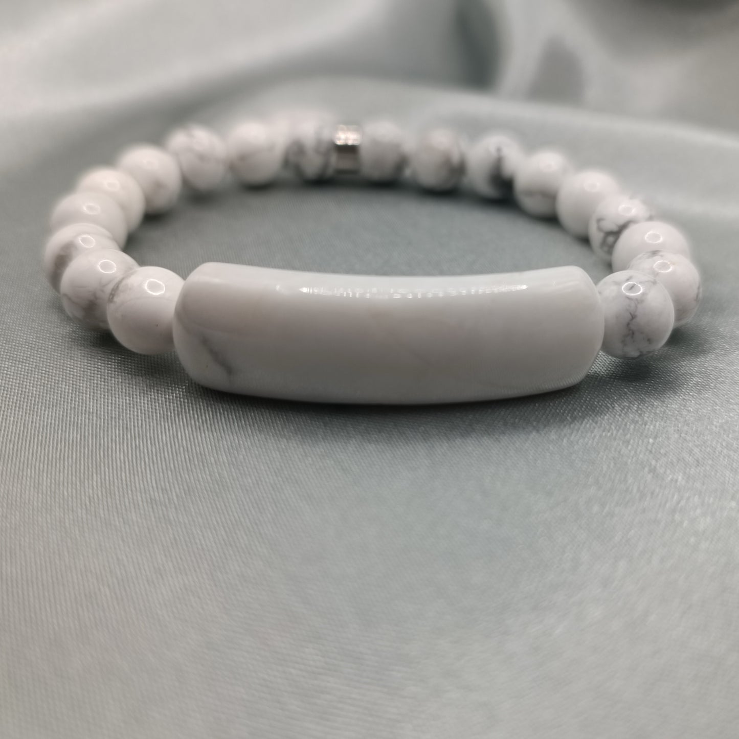 Bracelet gourmette - Howlite blanche