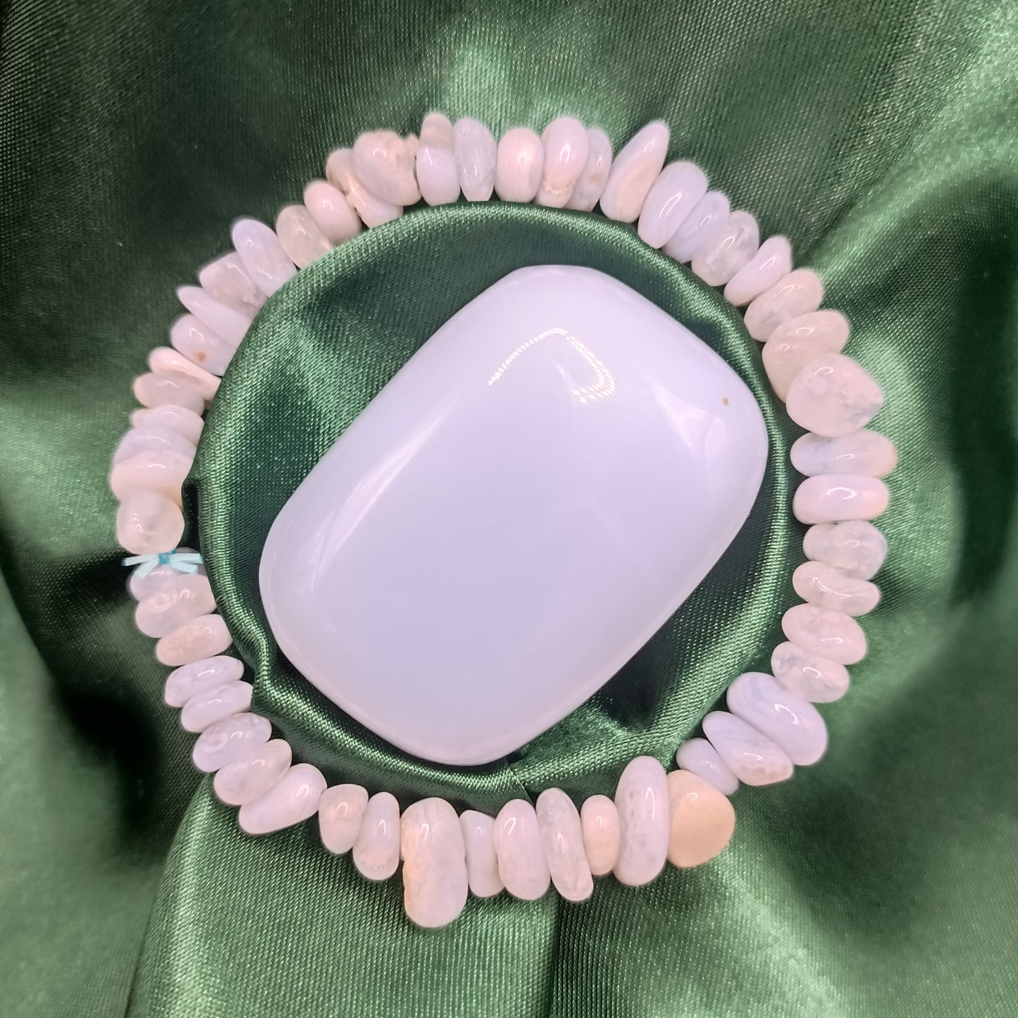 Bracelet baroque - Calcédoine bleue