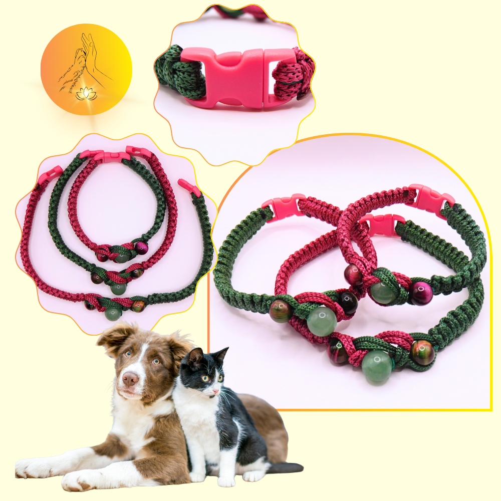 Colliers thérapeutiques - Aventurine verte & oeil de tigre rose/vert - Infini