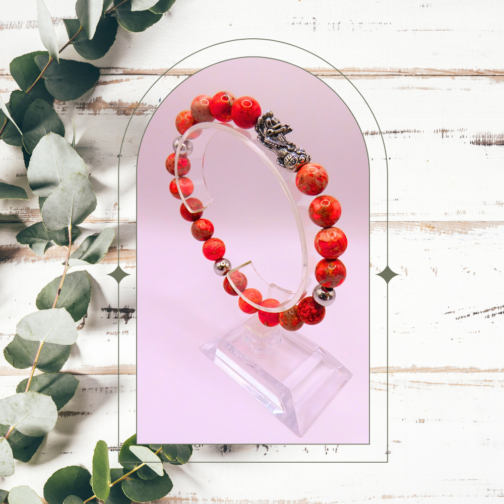 Bracelets hommes - Jaspe impérial orange