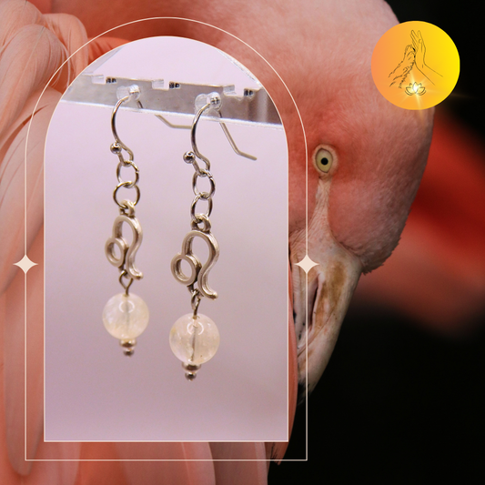 Boucles d'oreilles - Signe astro Lion - Citrine