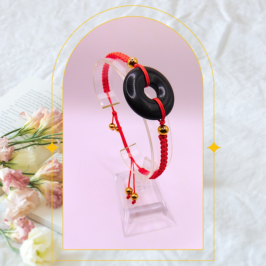 Bracelet Donut - Obsidienne Noire