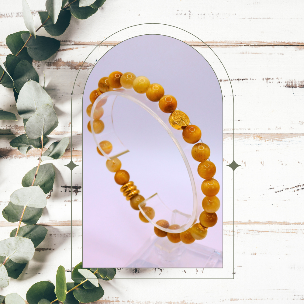 Bracelets hommes - Oeil de tigre doré