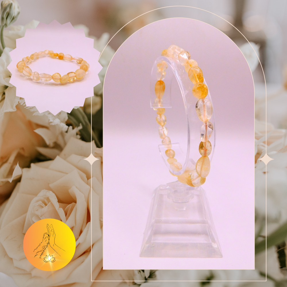 Bracelet pierres roulées - Citrine chauffée