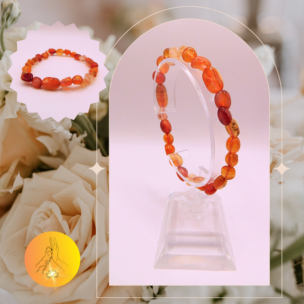 Bracelet pierres roulées - Cornaline