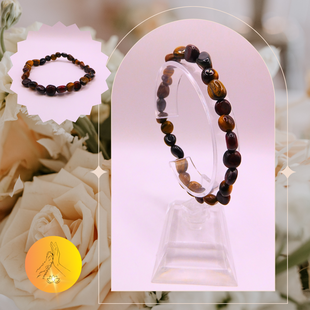 Bracelet pierres roulées - Oeil multiple