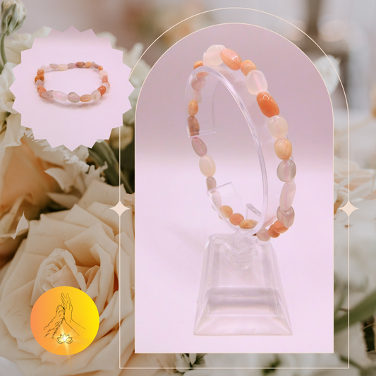 Bracelet pierres roulées - Pierre de lune multicolore