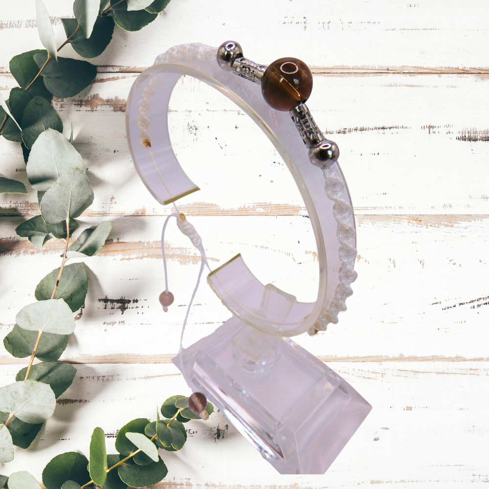 Bracelet artisanal - Quartz fumé