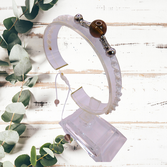 Bracelet artisanal - Quartz fumé