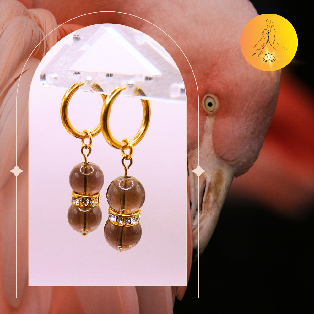 Boucles d'oreilles - Quartz fumé