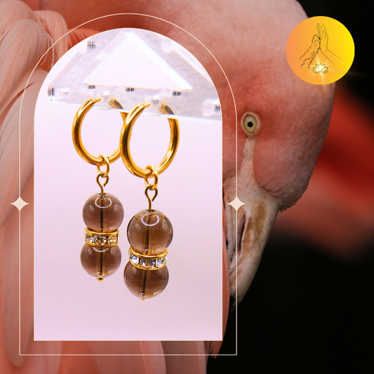 Boucles d'oreilles - Quartz fumé