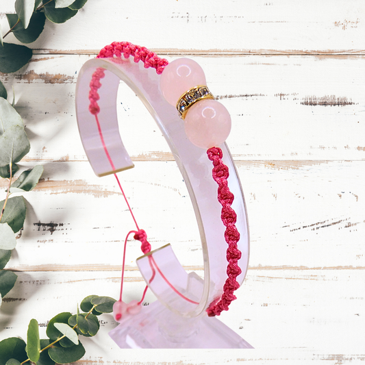 Bracelet artisanal - Quartz rose