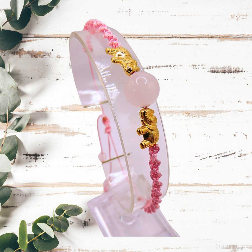 Bracelet artisanal - Quartz rose