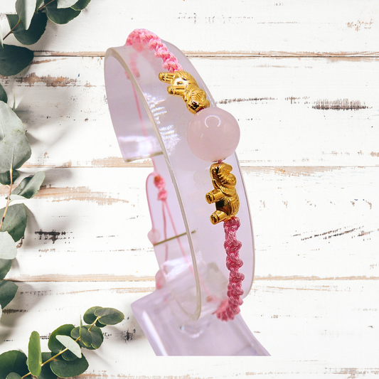 Bracelet artisanal - Quartz rose