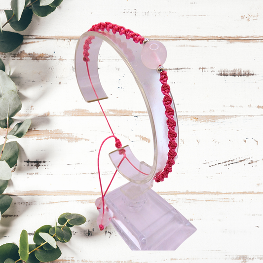 Bracelet artisanal - Quartz rose