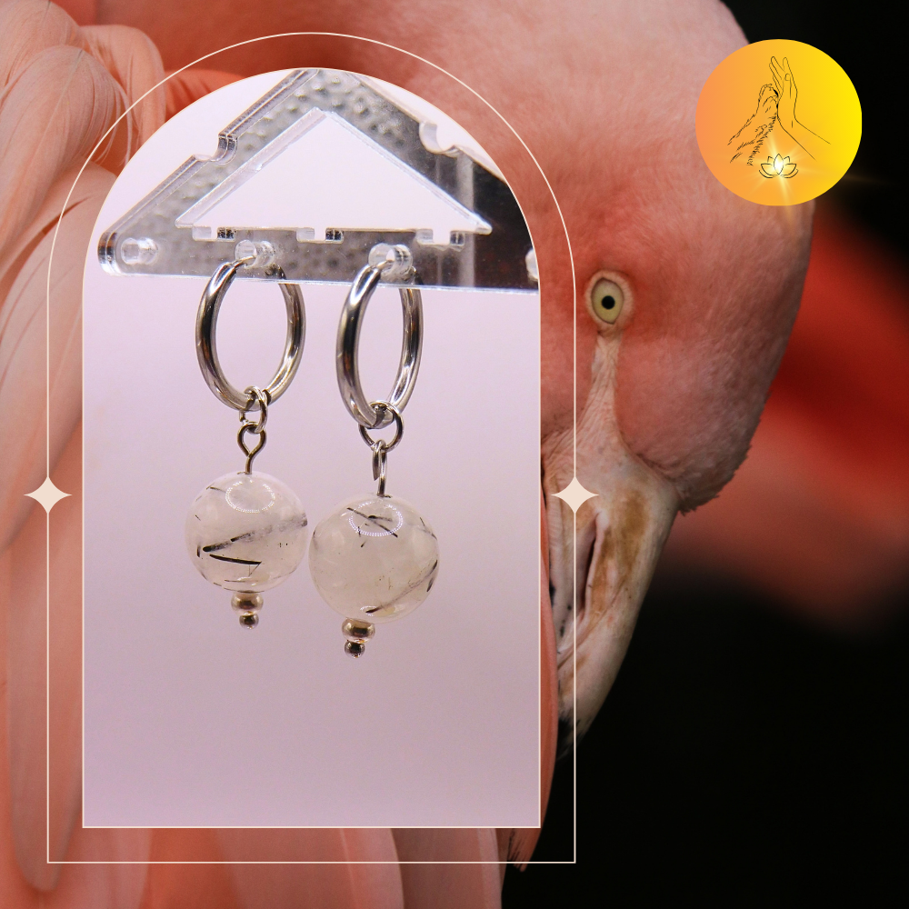 Boucles d'oreilles - Quartz tourmaline