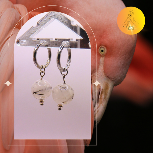 Boucles d'oreilles - Quartz tourmaline