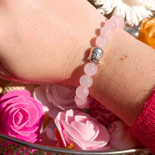 Bracelet Bouddha - Quartz rose