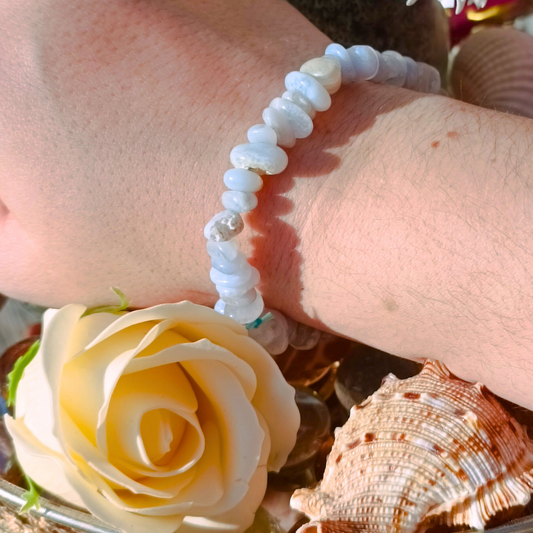 Bracelet baroque - Calcédoine bleue