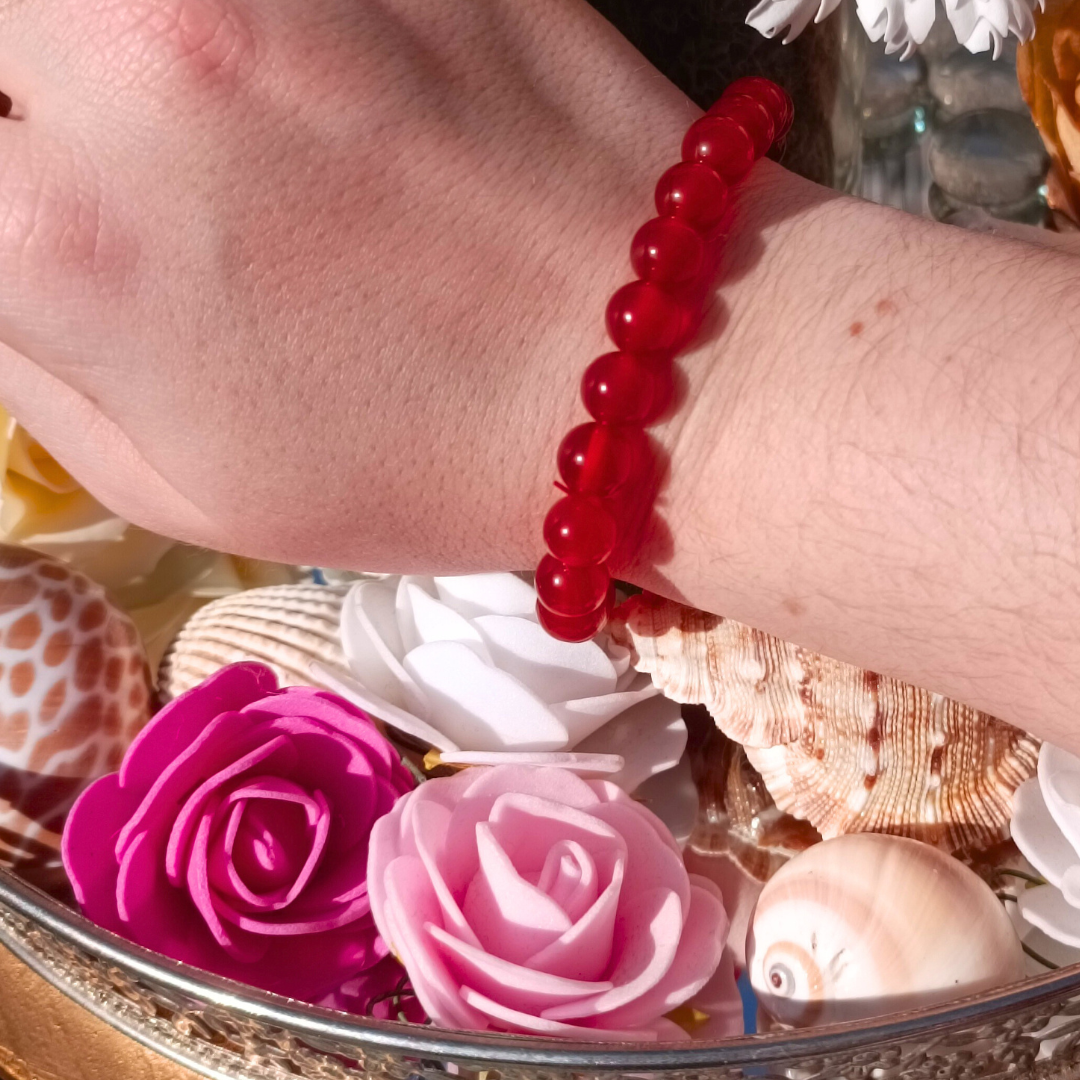 Bracelet boules - Cornaline - 8mm