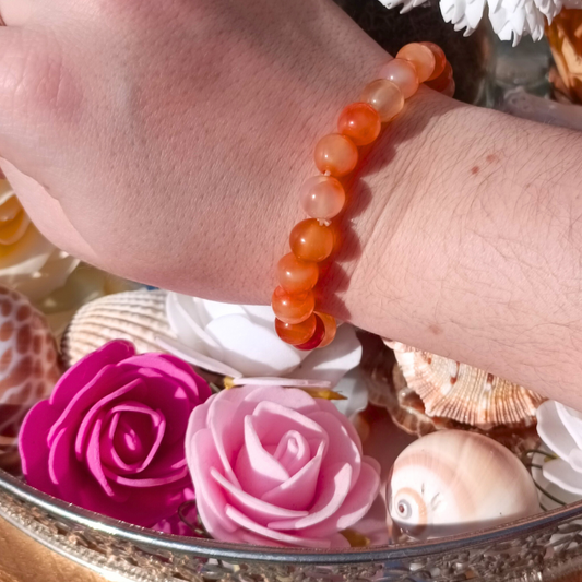 Bracelet boules - Cornaline multicolore - 8mm