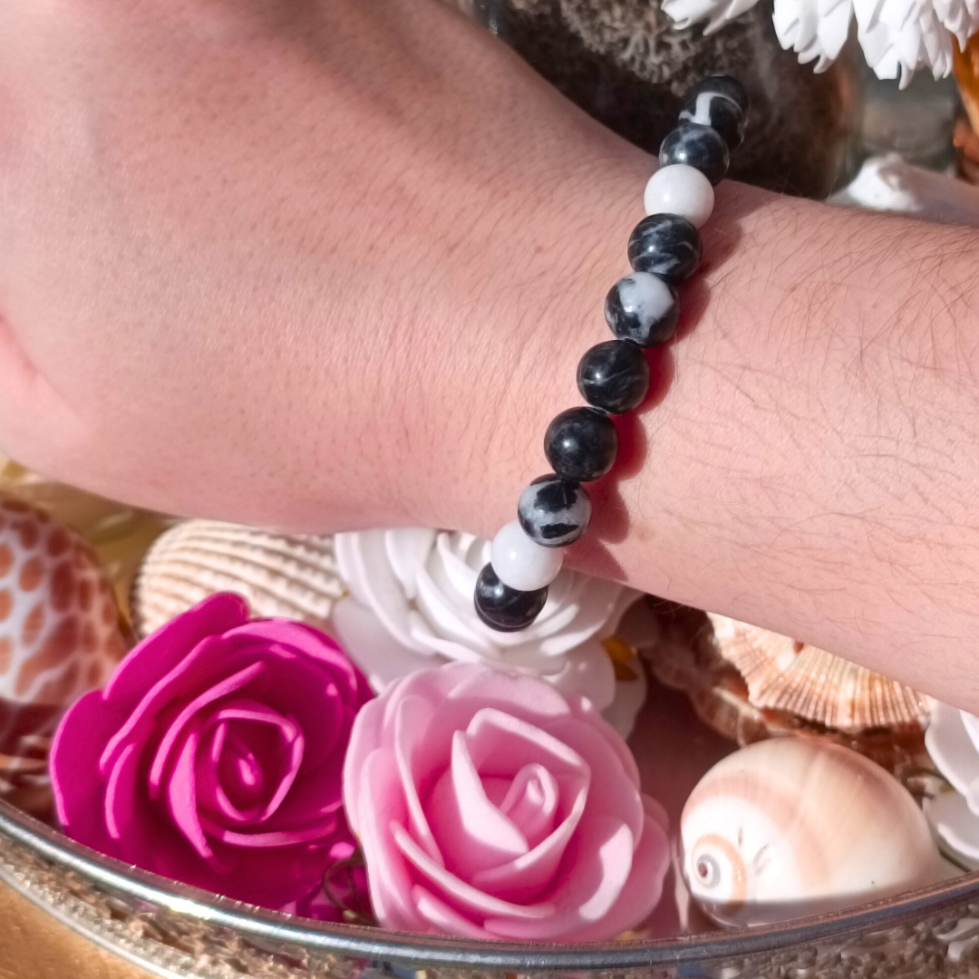 Bracelet boules - Jaspe coquille - 8mm